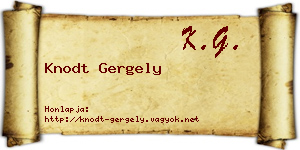 Knodt Gergely névjegykártya